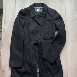 J.Crew Black Midweight Cotton Coat Size 4